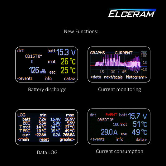 Elceram Oxide 1/8 Offroad 200A Brushless ESC with LCD Display