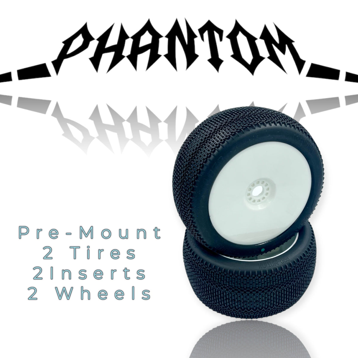 Phantom 8th Scale Truggy Pre-Mount White - Faster RC HobbiestiresPro-Motion TiresFaster RC Hobbies1070-SLW-W