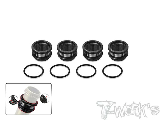 T-Works Aluminium 16mm 1/8 Shock Spring Adjuster +11mm - BLACK