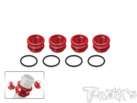 T-Works Aluminium 16mm 1/8 Shock Spring Adjuster +11mm - RED