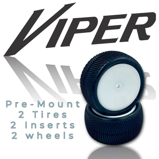 Viper LP 2.2'' Rear Carpet Tire Pre-Mount White