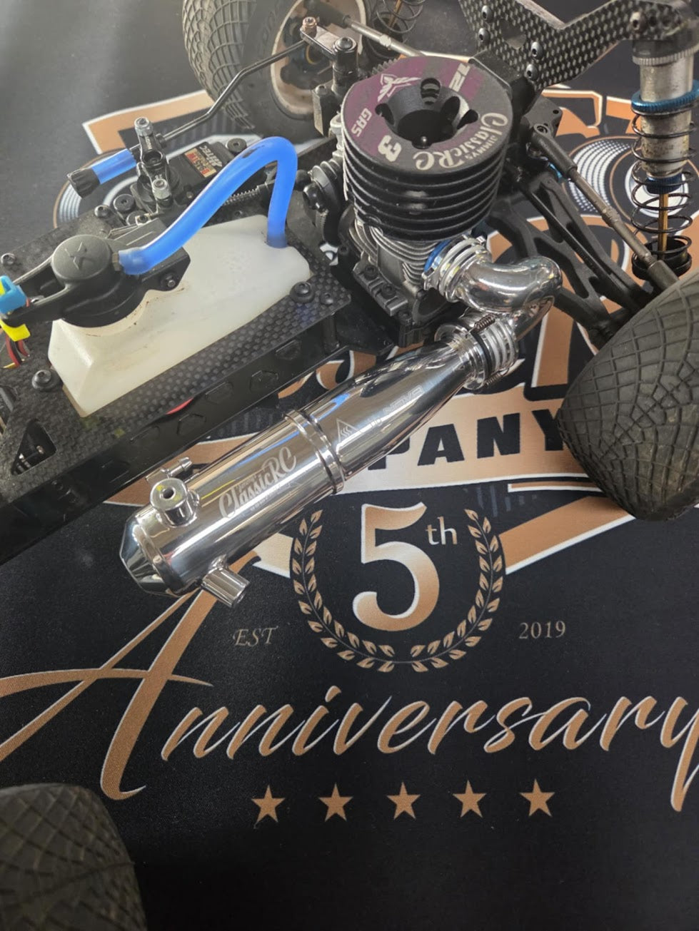 JW12 3-Port .12 Engine + Classic Tuned Pipe Combo - 1/10 Stadium Truck