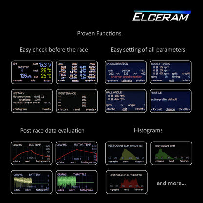 Elceram Oxide 1/8 Offroad 200A Brushless ESC with LCD Display