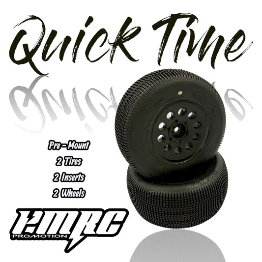 Quicktime SCT Short Course Tires Pre Mount Black +3 Offset Wheels