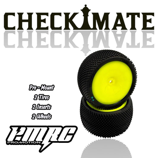 Checkmate LP 2.2'' Rear Carpet Tire Pre-Mount Yellow