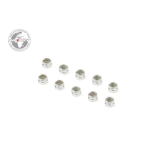 INFINITY M2.5 NYLON NUT (Silver/10pcs)