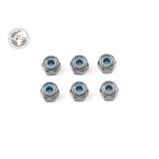 INFINITY M3 FLANGED NYLON NUT (Black/8pcs)