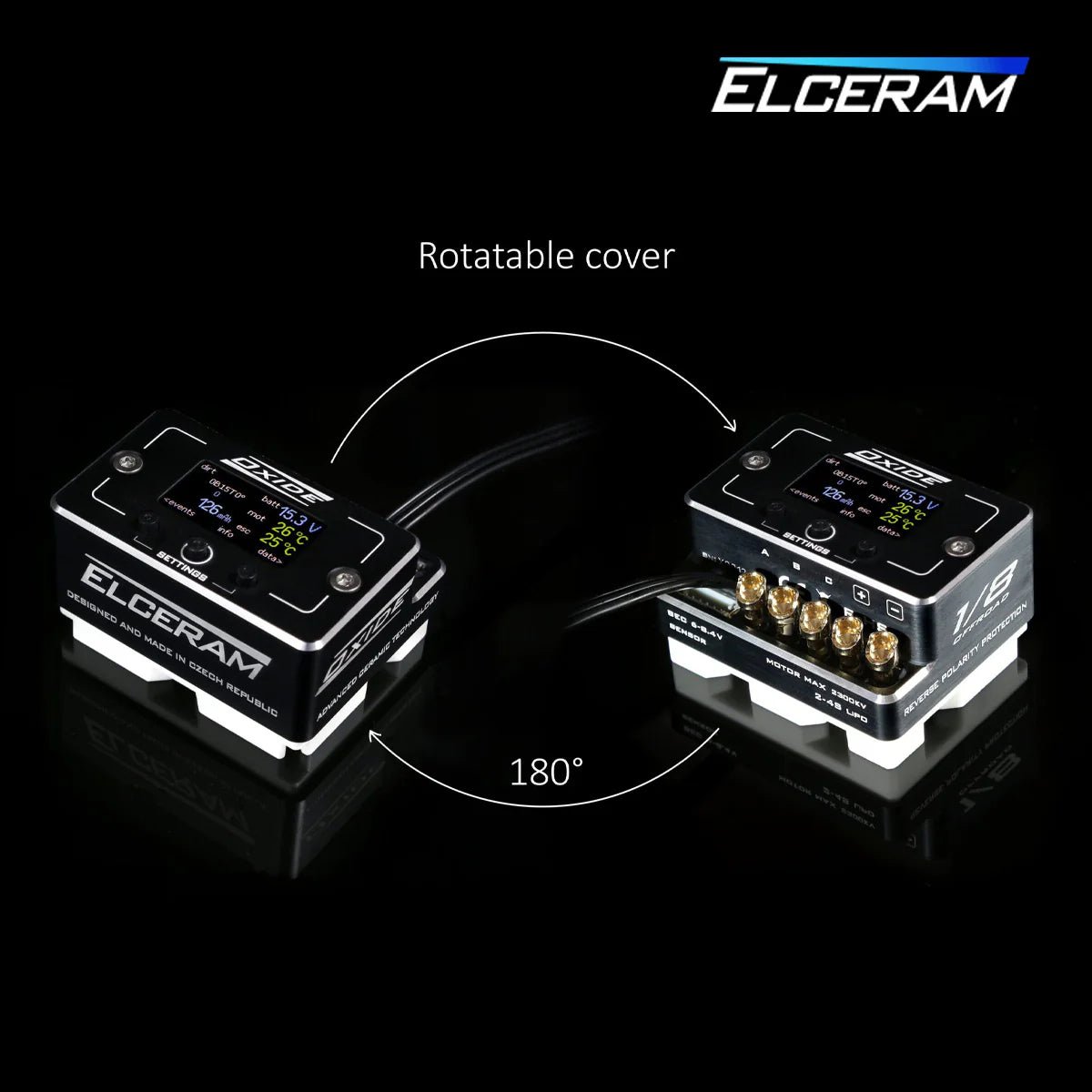 Elceram Oxide 1/8 Offroad 200A Brushless ESC with LCD Display - Faster RC HobbiesSmokem RacingFaster RC Hobbies