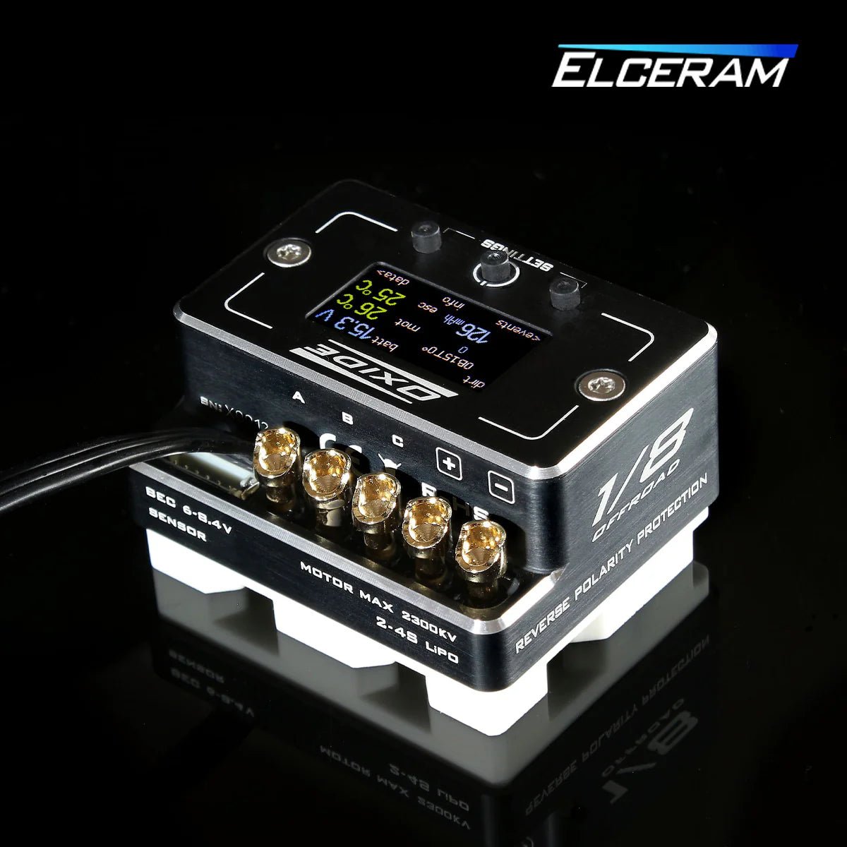 Elceram Oxide 1/8 Offroad 200A Brushless ESC with LCD Display - Faster RC HobbiesSmokem RacingFaster RC Hobbies