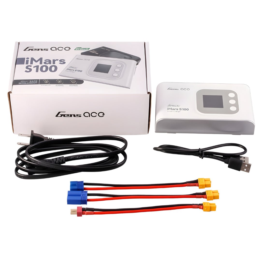 GENS ACE IMARS S100 G-TECH AC BALANCE RC BATTERY SMART CHARGER WHITE - Faster RC HobbiesFaster RC HobbiesFaster RC HobbiesGEAS100-AW