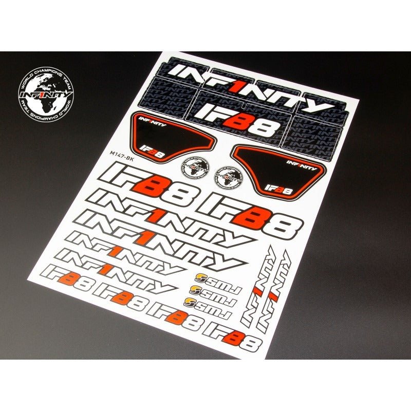 INFINITY IFB8 DECAL SHEET (BLACK) - Faster RC HobbiesInfinityFaster RC HobbiesM147BK