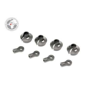 INFINITY SHOCK BALL END & SPRING RETAINER (4pcs) - Faster RC HobbiesInfinityFaster RC HobbiesM128