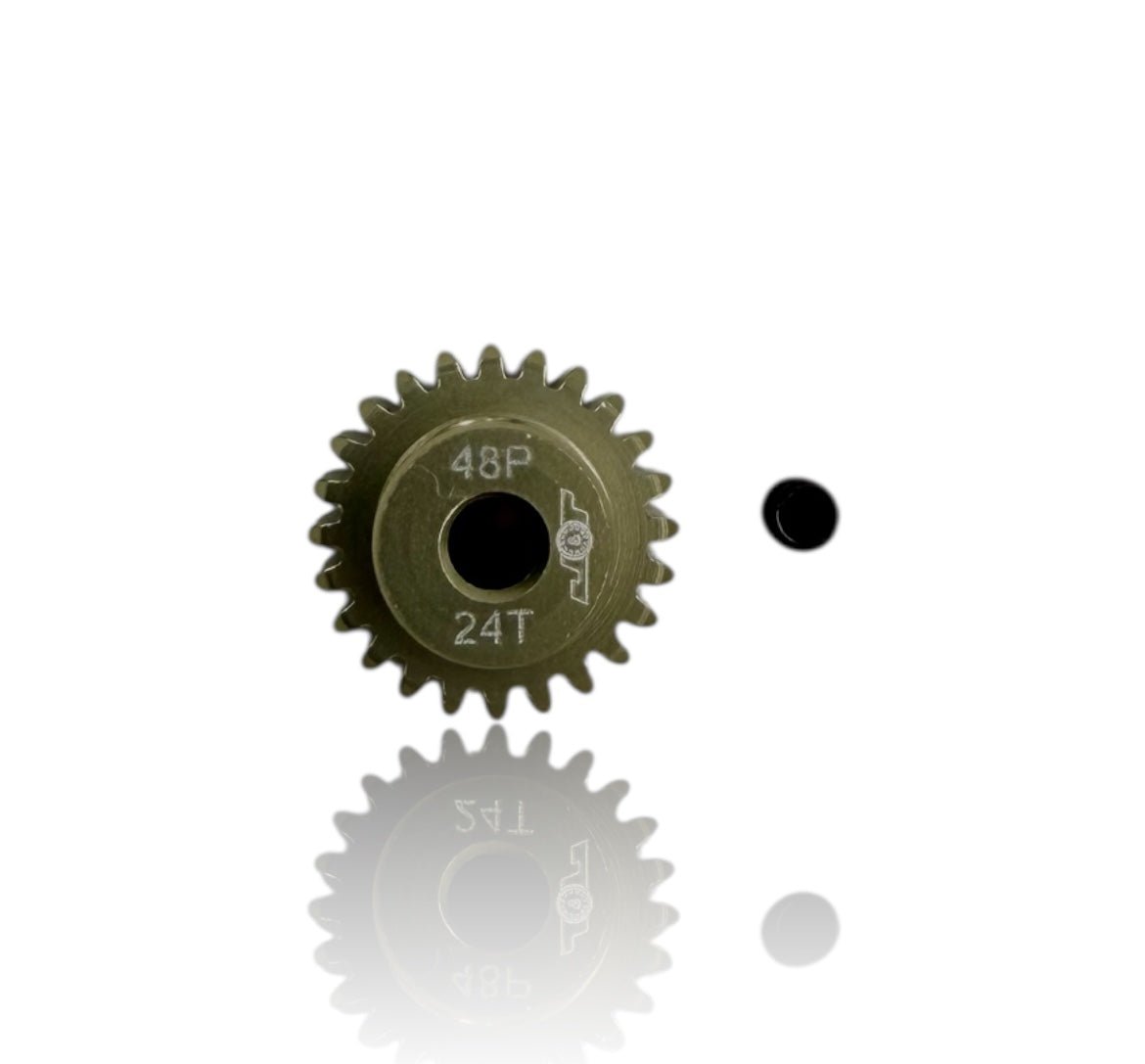 Lightweight Hard Anodized 48P Aluminum Pinion Gears - Faster RC HobbiesAluminum Option PartsJ&T Bearing CoFaster RC Hobbies