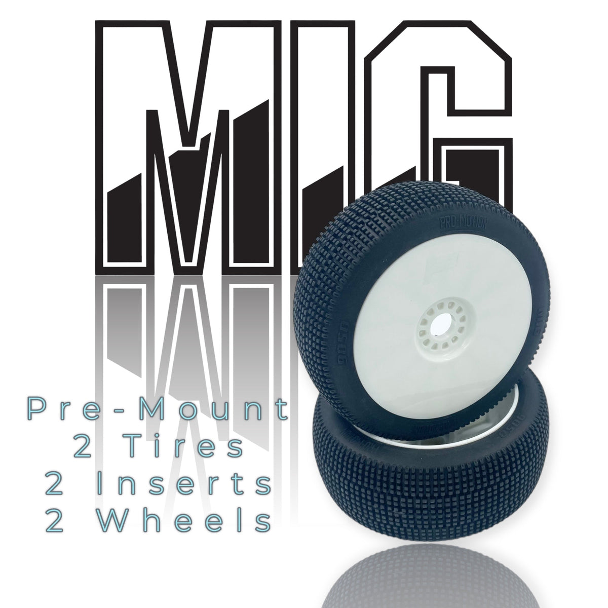 MIG 8th Scale Buggy Pre-Mount White - Faster RC HobbiestiresPro-Motion TiresFaster RC Hobbies9050-SSLW-W