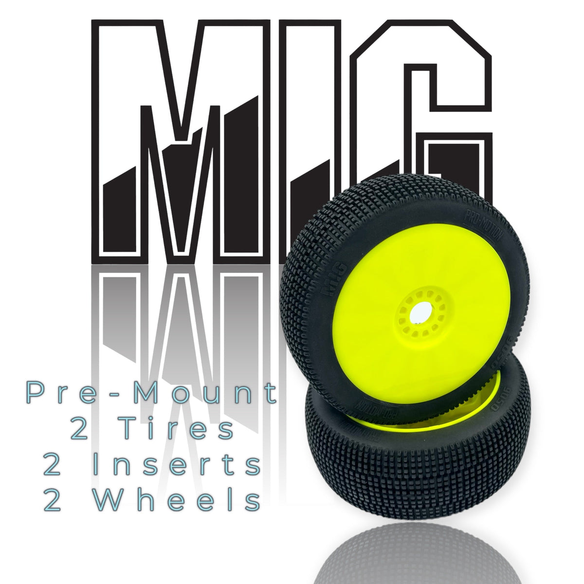 MIG 8th Scale Buggy Pre-Mount Yellow - Faster RC HobbiestiresPro-Motion TiresFaster RC Hobbies9050-SS-Y