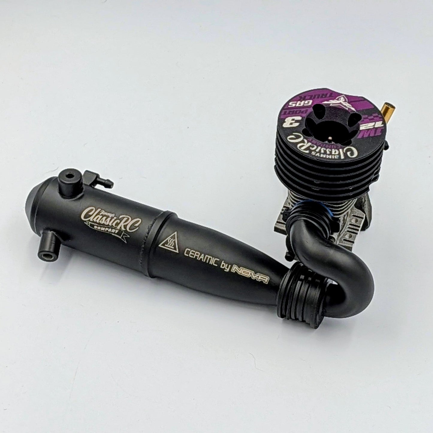 JW12 3-Port .12 Engine + Classic Tuned Pipe Combo - 1/10 Stadium Truck