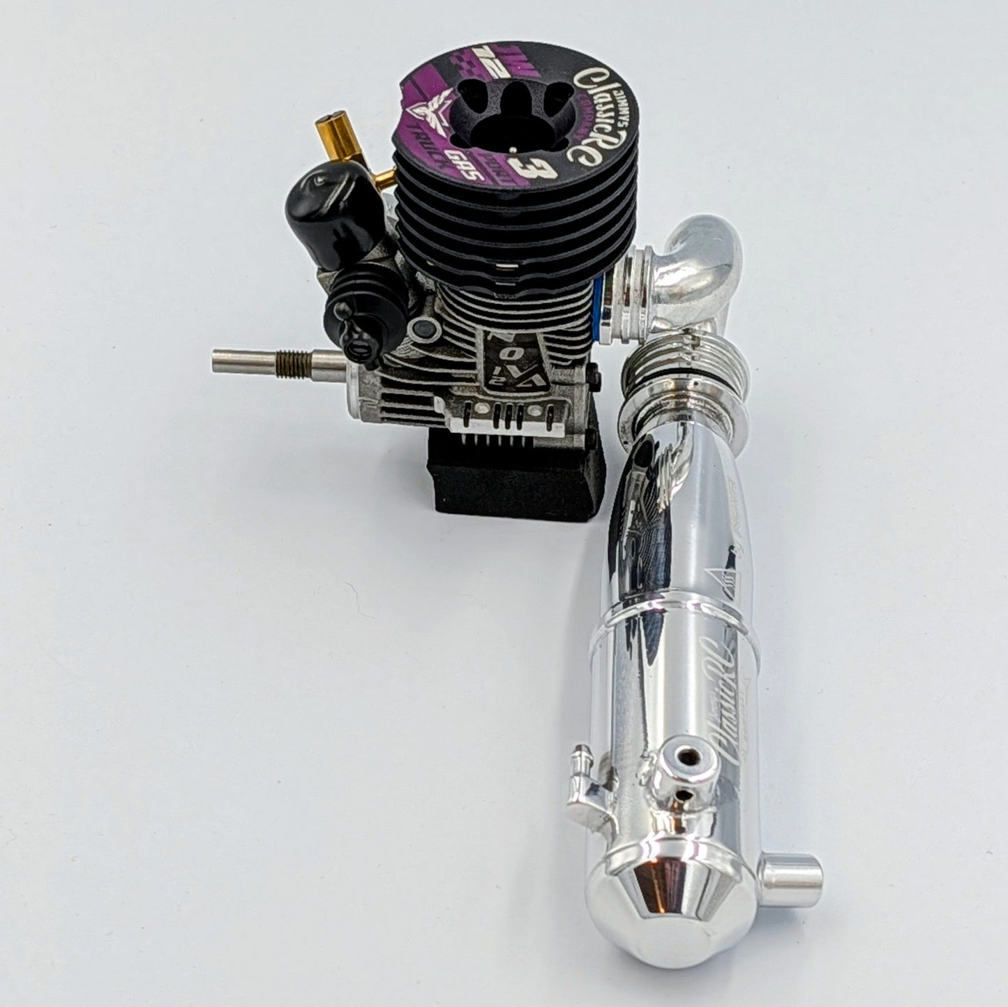 JW12 3-Port .12 Engine + Classic Tuned Pipe Combo - 1/10 Stadium Truck