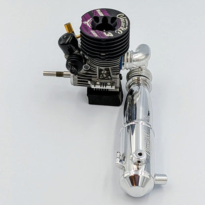 JW12 3-Port .12 Engine + Classic Tuned Pipe Combo - 1/10 Stadium Truck