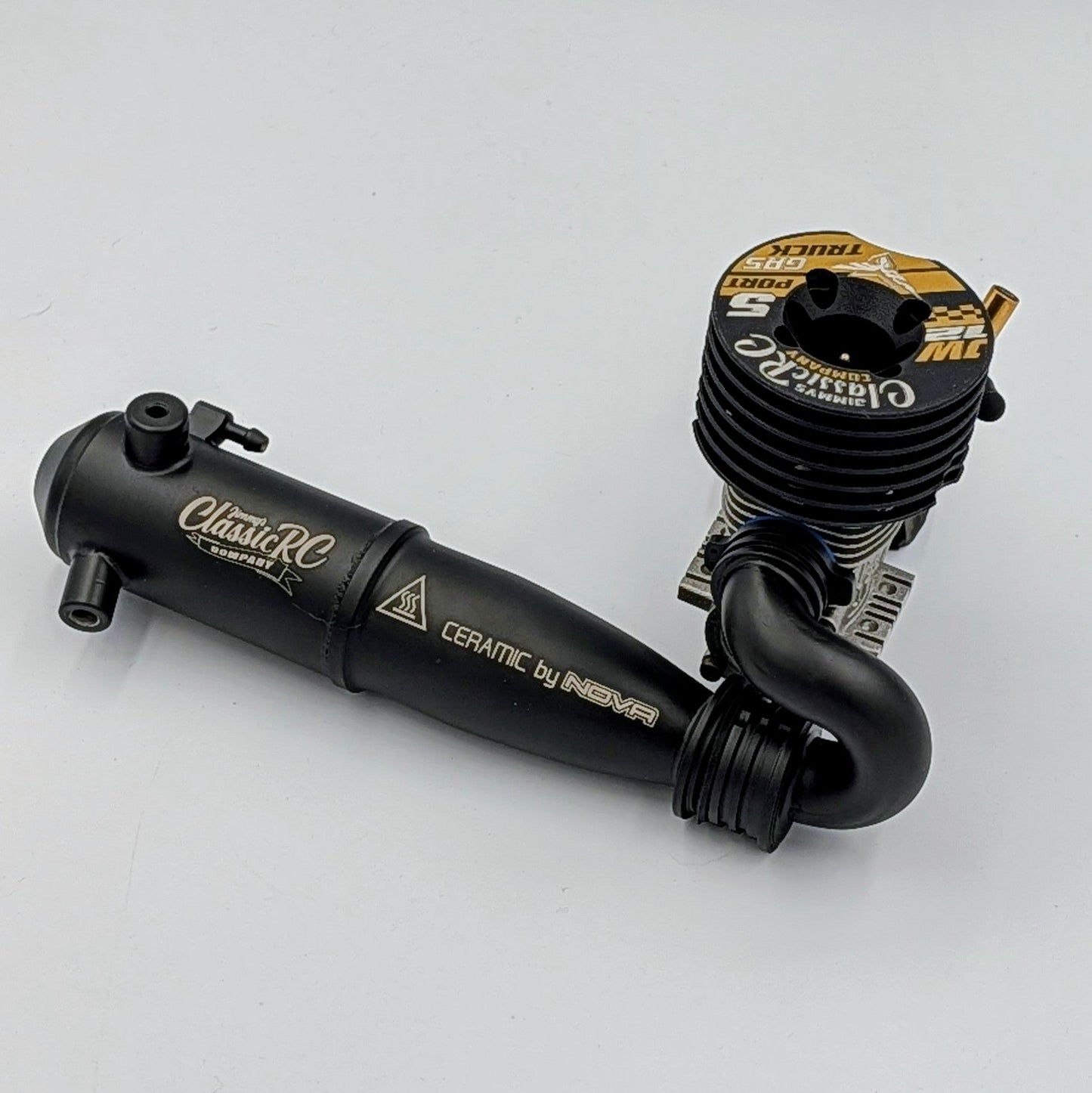 JW12 5-Port .12 Engine + Classic Tuned Pipe Combo - 1/10 Stadium Truck