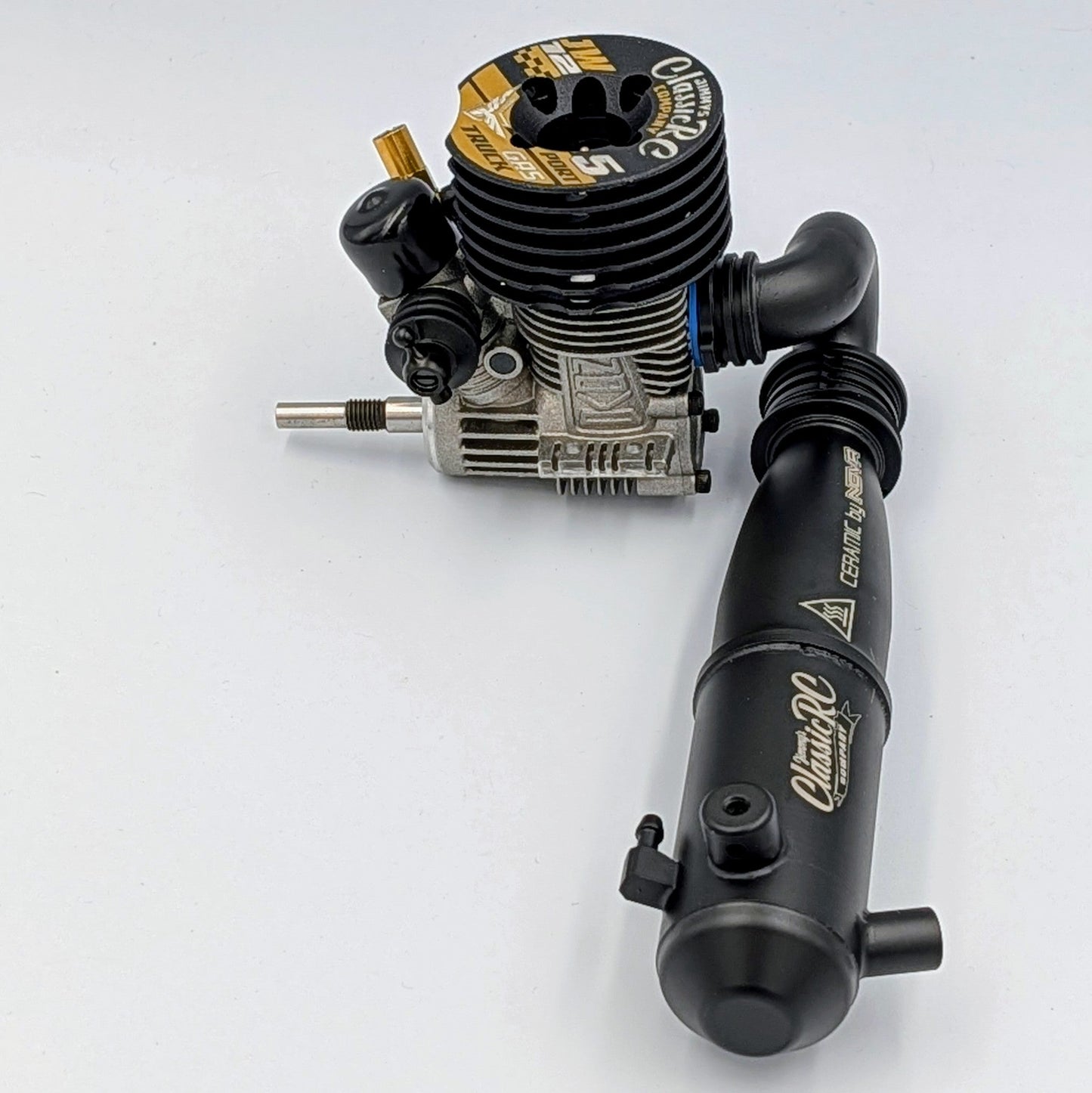 JW12 5-Port .12 Engine + Classic Tuned Pipe Combo - 1/10 Stadium Truck