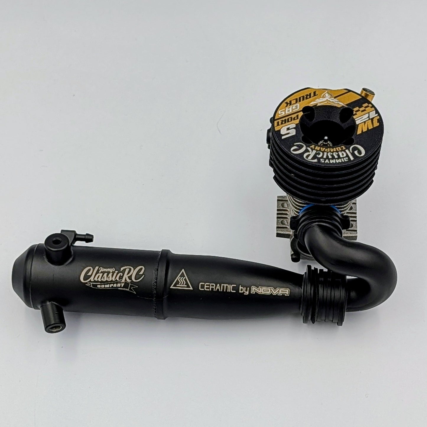 JW12 5-Port .12 Engine + Classic Tuned Pipe Combo - 1/10 Stadium Truck