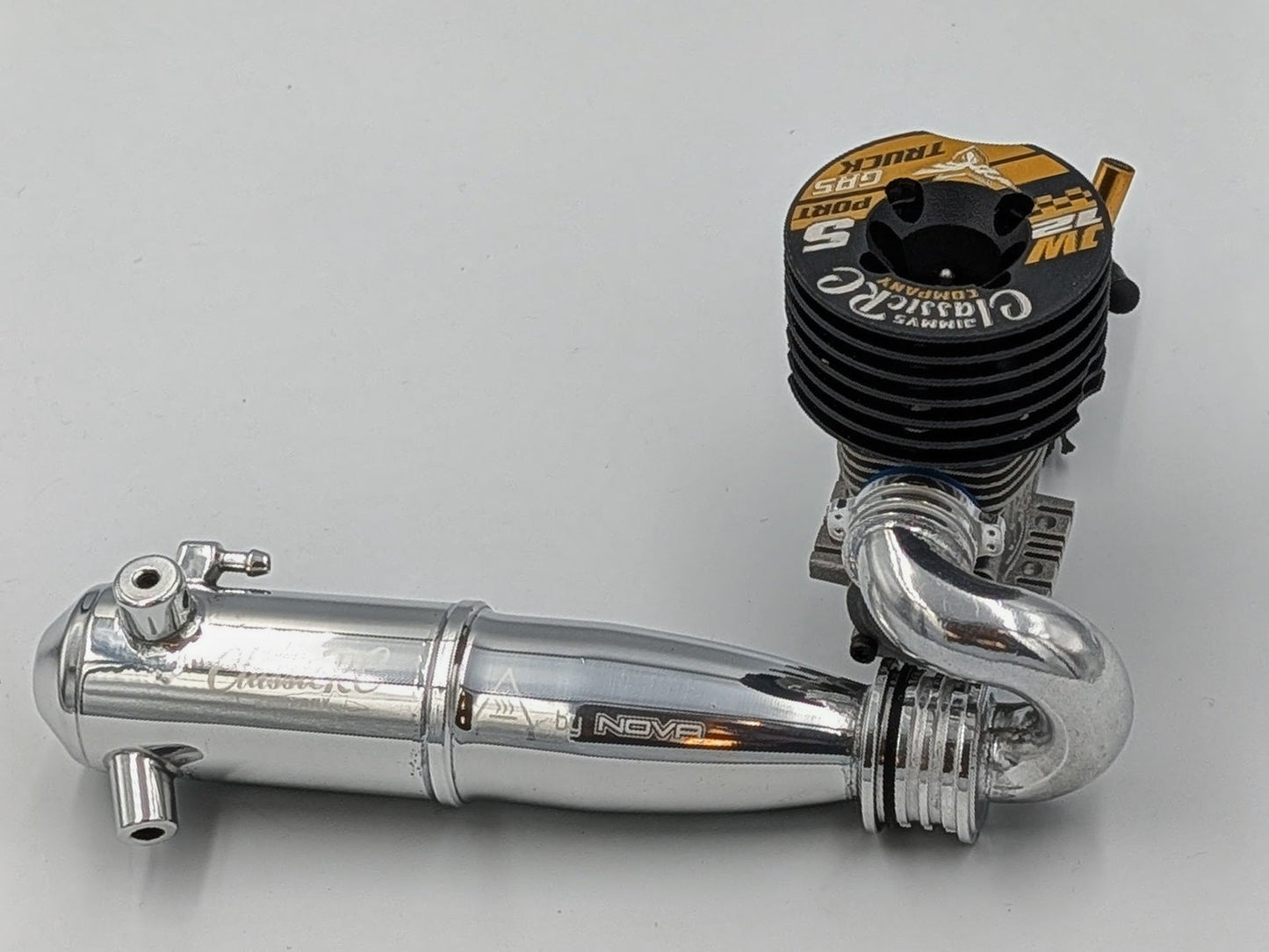 JW12 5-Port .12 Engine + Classic Tuned Pipe Combo - 1/10 Stadium Truck