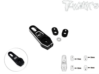 T-Works Adjustable 7075-T6 Alum. Clamping 25T Servo Horn +5mm - Faster RC HobbiesT-WorksFaster RC HobbiesTA-138-25