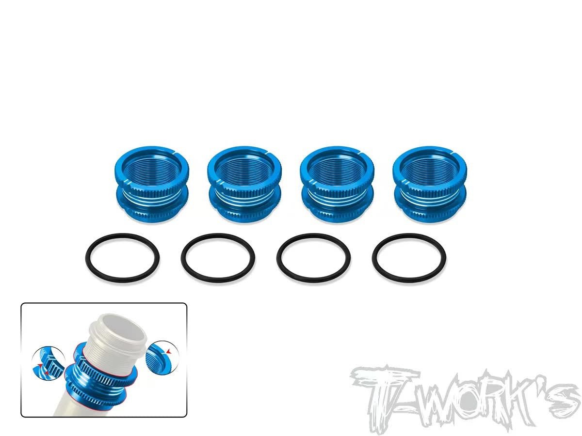 T-Works Aluminium 16mm 1/8 Shock Spring Adjuster +11mm - BLUE - Faster RC HobbiesT-WorksFaster RC HobbiesTT-356L-BL