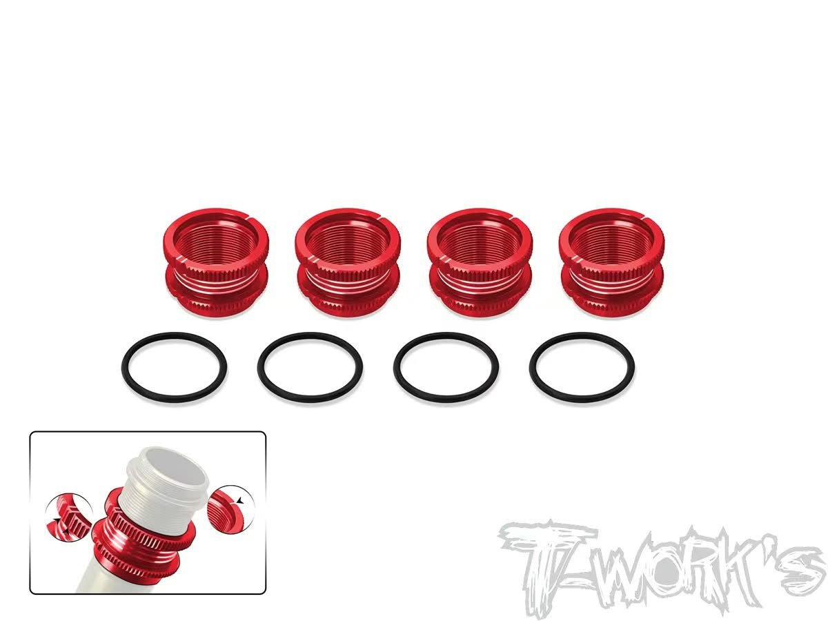 T-Works Aluminium 16mm 1/8 Shock Spring Adjuster +11mm - RED - Faster RC HobbiesT-WorksFaster RC HobbiesTT-356L-RD