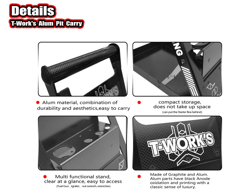 T-Works Aluminium Pit Caddy - Faster RC HobbiesAccessoriesT-WorksFaster RC HobbiesTT-102-A