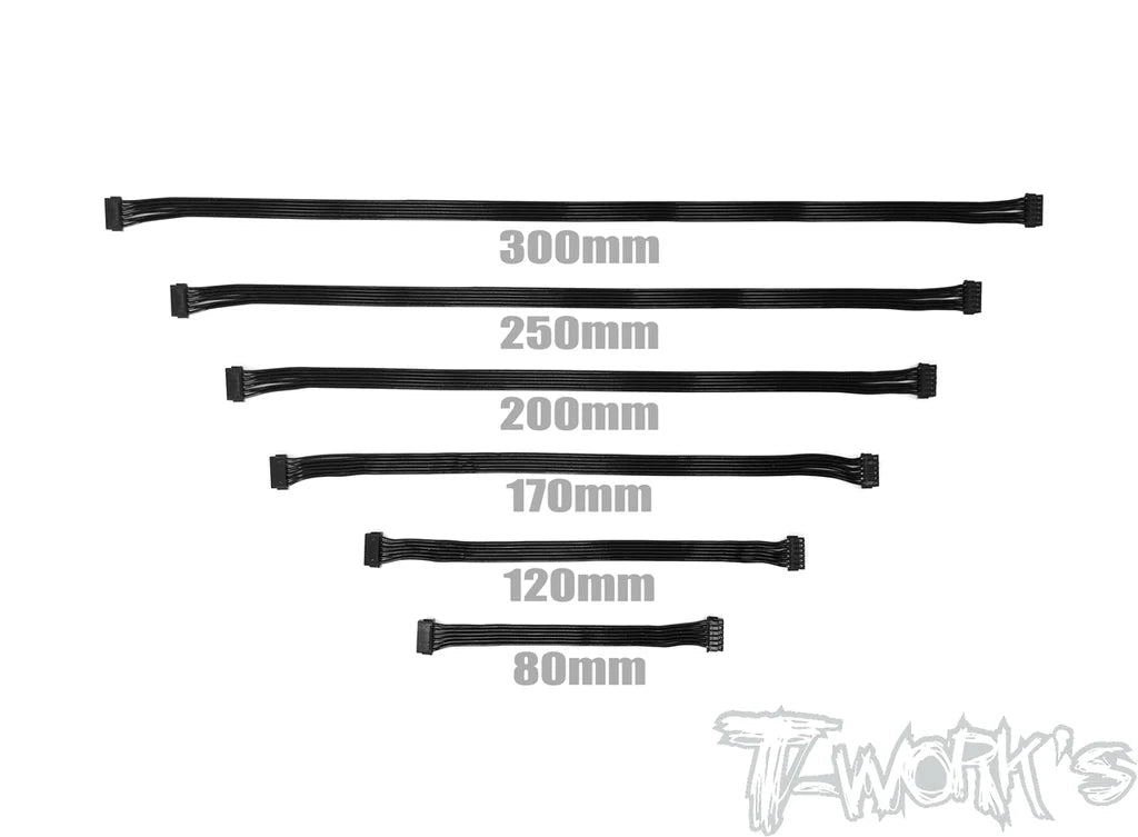 T-Works Brushless Motor Flat Sensor Cable (200mm) Black - Faster RC HobbiesT-WorksFaster RC HobbiesEA-038-200