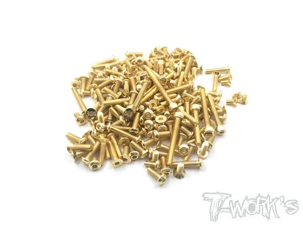 T-Works Gold Plated Steel Screw Set 162pcs. ( For HB Racing D819 ) - Faster RC HobbiesT-WorksFaster RC HobbiesGSS-D819